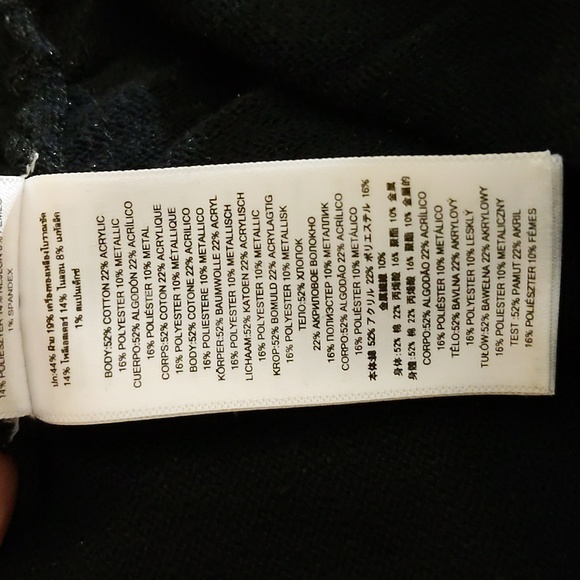 Michael Kors| Black Shimmering Cowlneck Sweater With Drawstring Sides - Picture 15 of 17